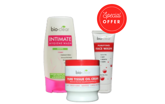 Bio-clear Intimate Hygiene Wash, Purifying Face Wash, Pure Tissue Oil Cream